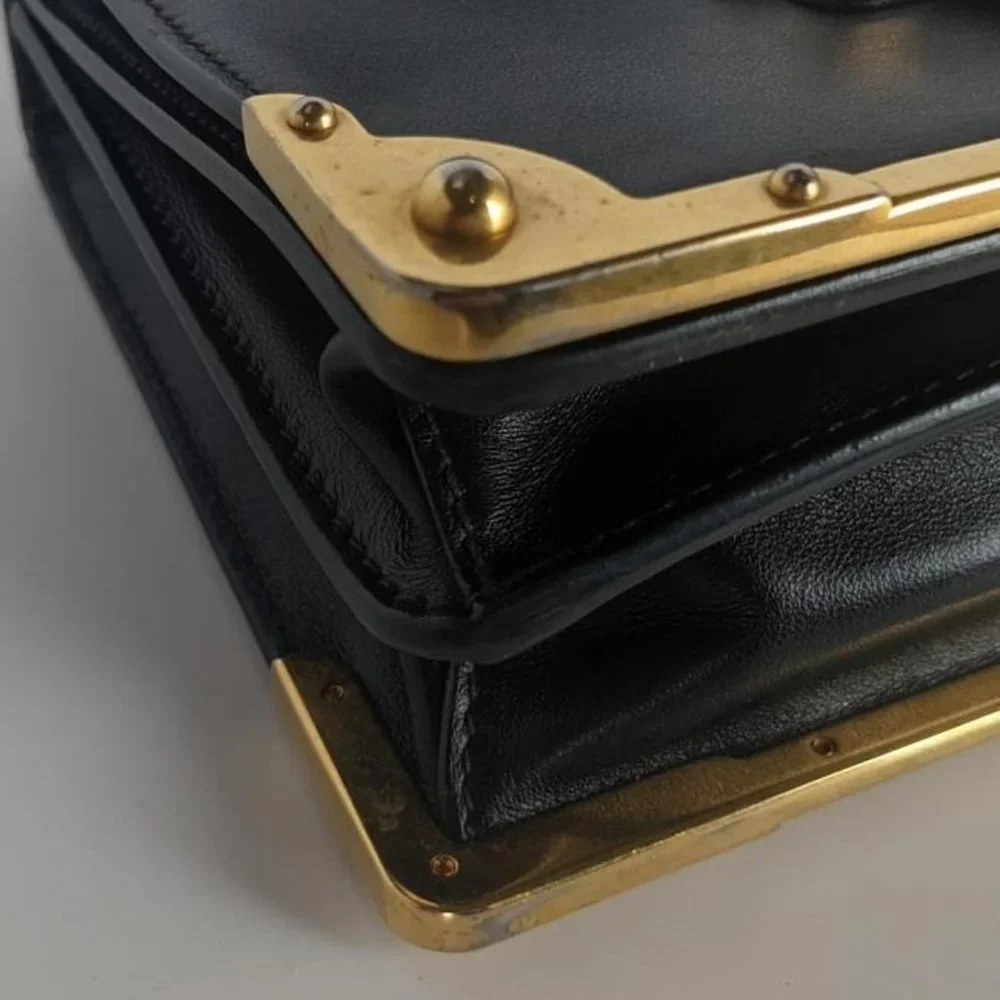 Prada Cahier Medium Black Leather Cross Body Bag - Picture 7 of 10